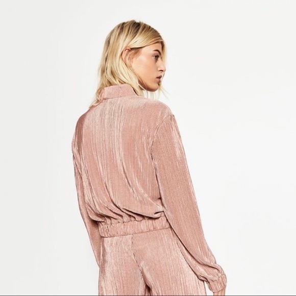 Zara Basics Bomber Jacket Small Blush Pink - Picture 2 of 8